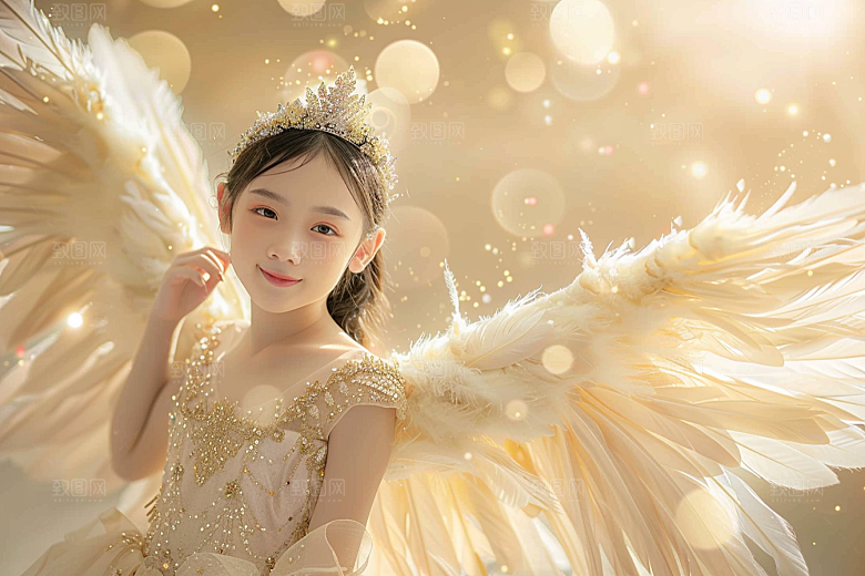 天使女神人物肖像摄影图