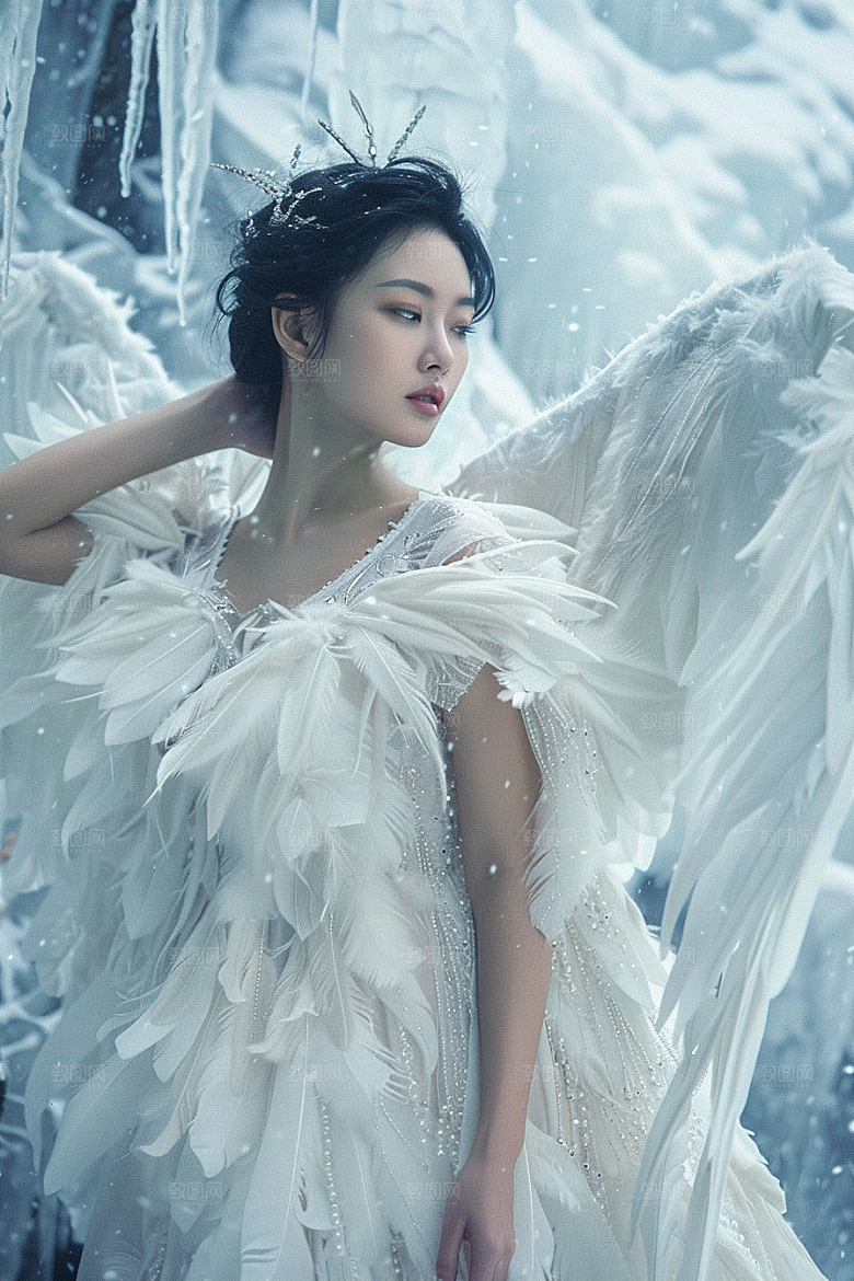 天使女神清新纯洁摄影图