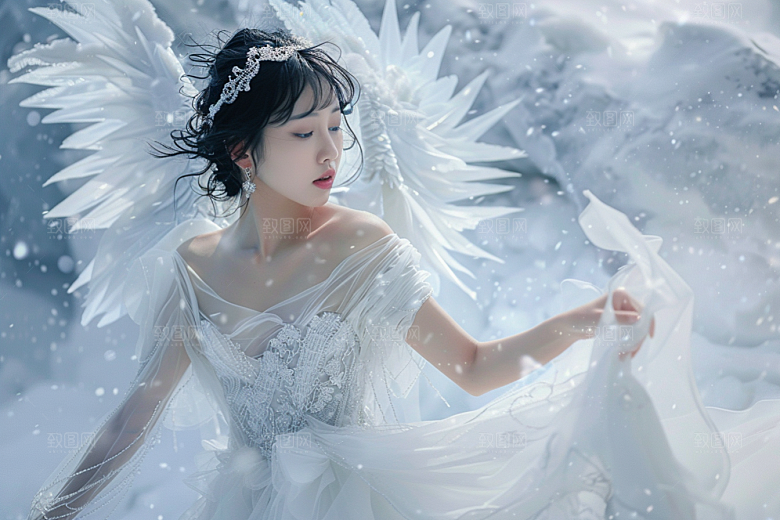 天使女神人物肖像摄影图