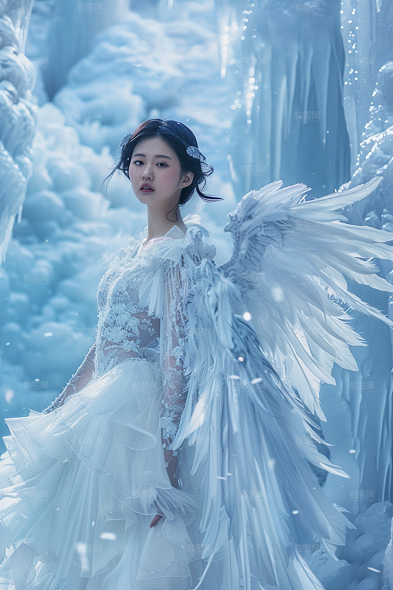 天使女神梦幻肖像摄影图