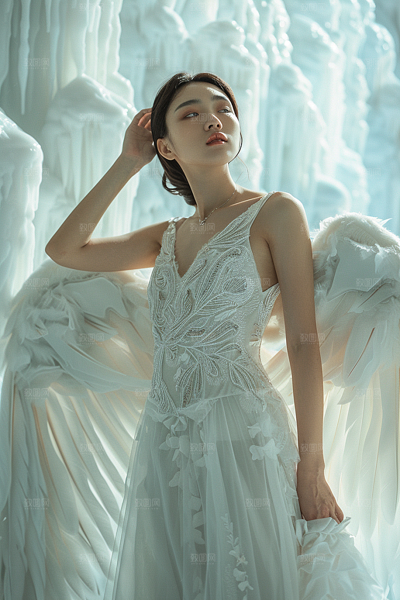天使女神人物纯洁摄影图