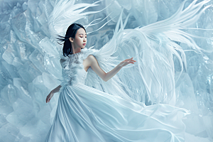 天使女神白色人物摄影图