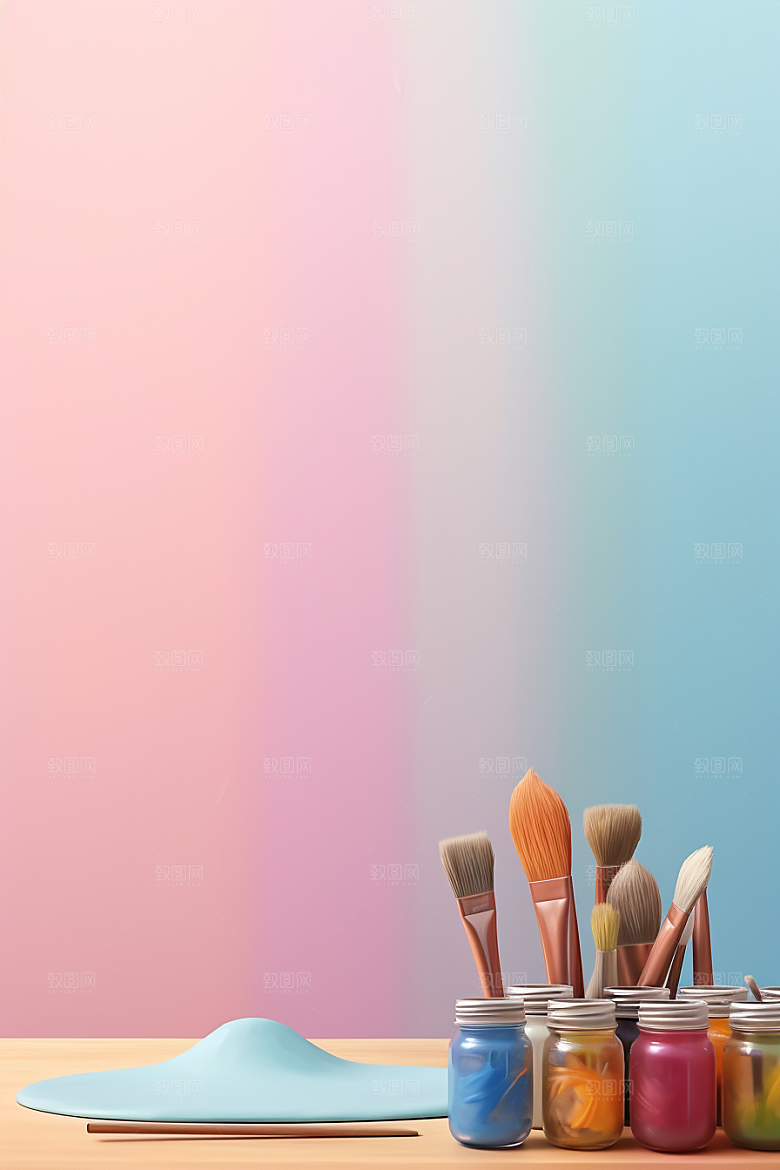 调色板高清油画摄影图