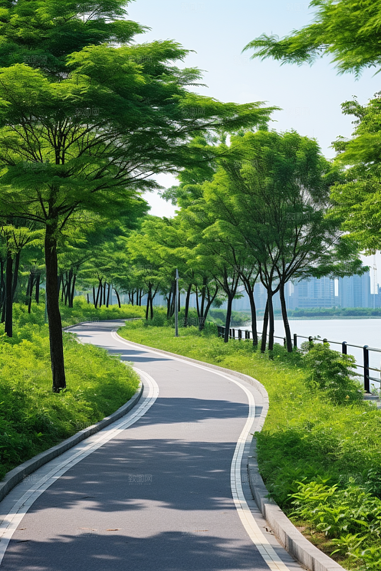 健身步道高清市政设施摄影图