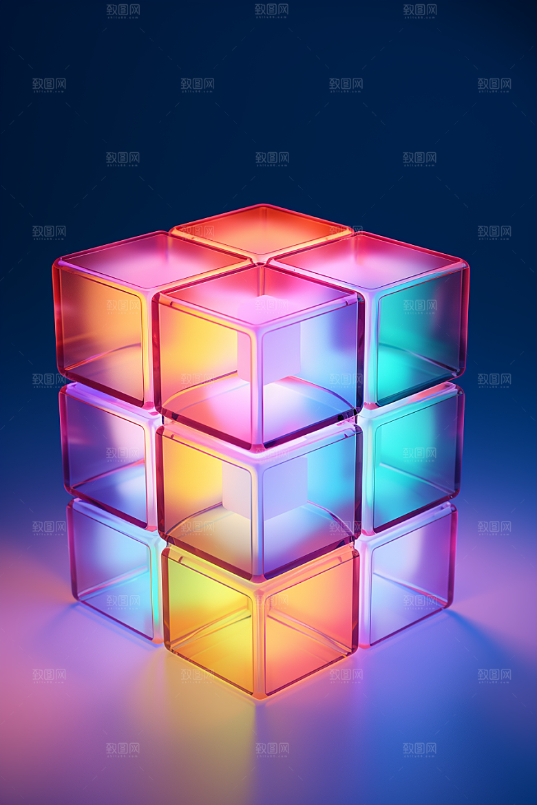 透明电子产品3D炫彩模型
