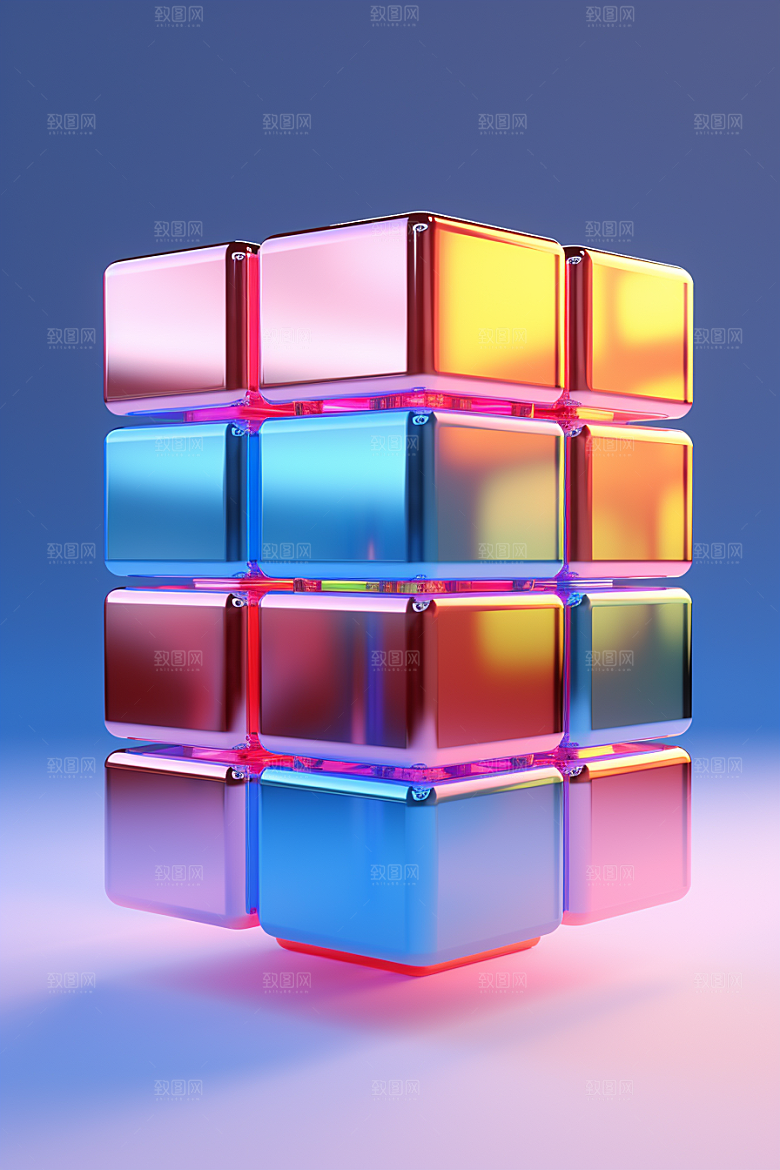 透明电子产品彩色3D模型