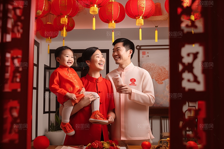 年夜饭春节团圆饭摄影图