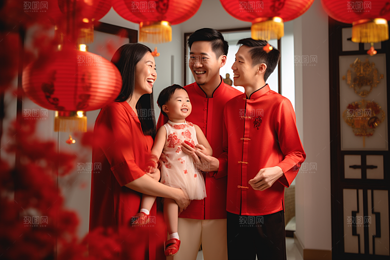 年夜饭大年三十阖家幸福摄影图