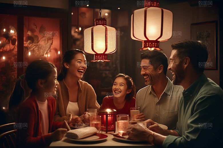 年夜饭亲情快乐摄影图