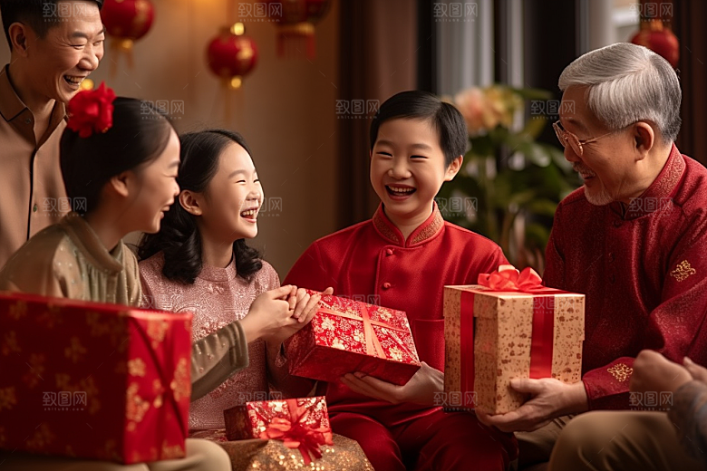 年夜饭开心新年摄影图