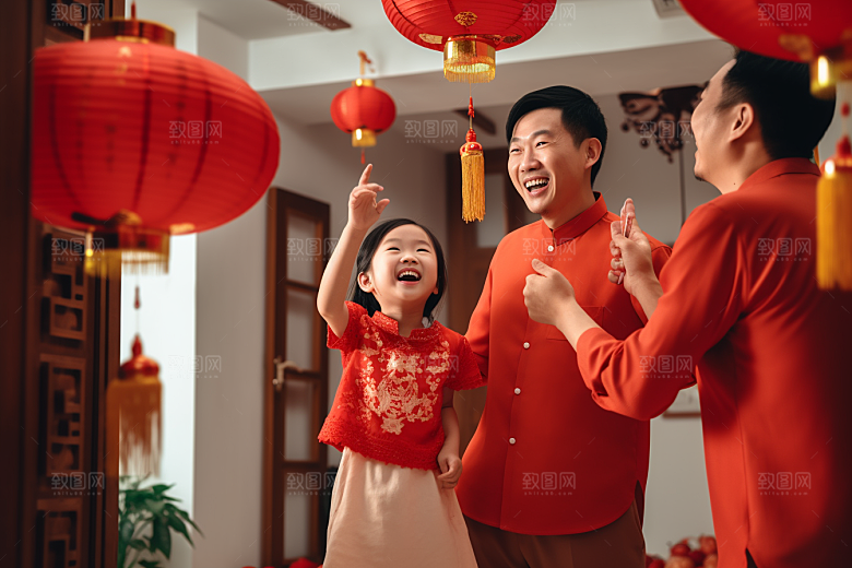 年夜饭温馨阖家幸福摄影图