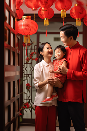 年夜饭温馨大年三十摄影图