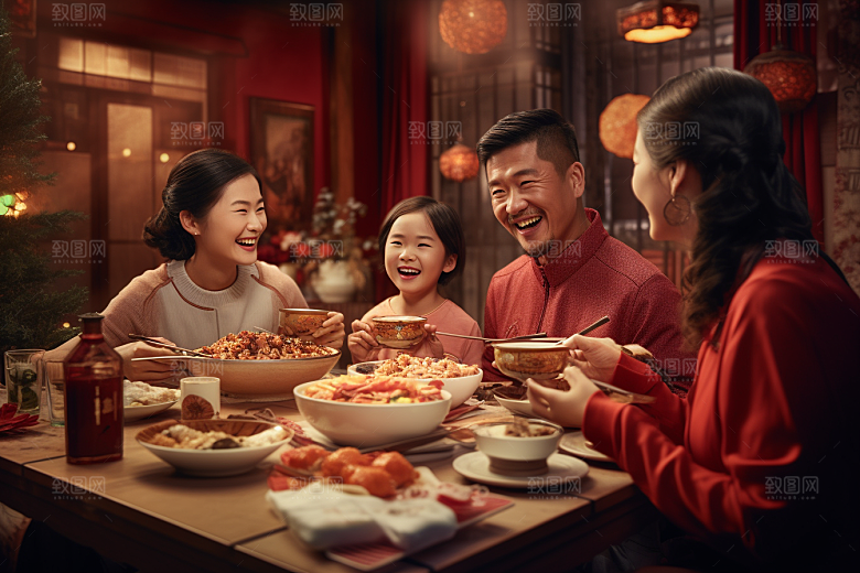 年夜饭春节高清摄影图