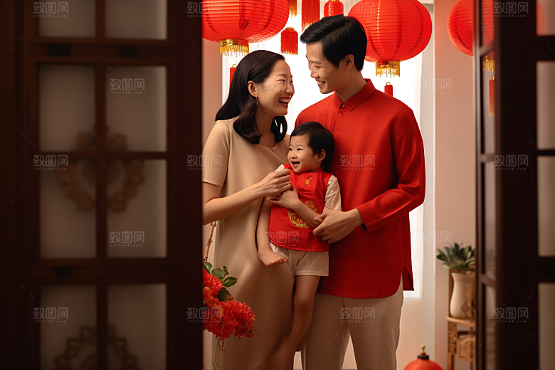 年夜饭温馨喜庆摄影图