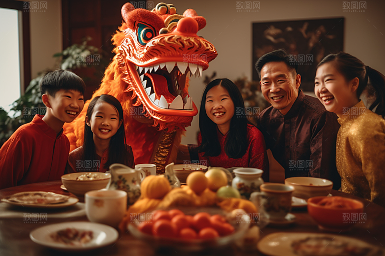 年夜饭高清喜庆摄影图