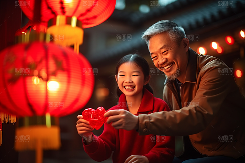 年夜饭温馨团圆饭摄影图