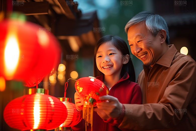 年夜饭阖家幸福春节摄影图