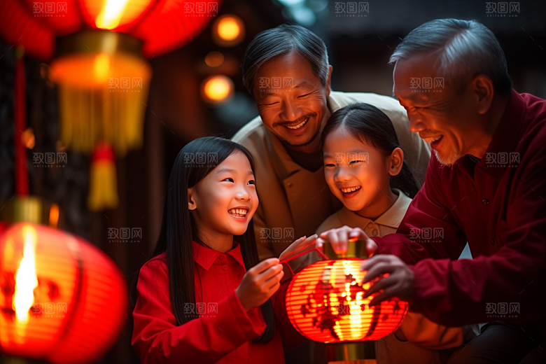 年夜饭高清团圆饭摄影图