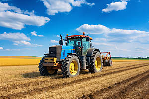 农用拖拉机耕种高清