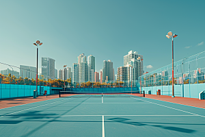 网球场运动体育场素材