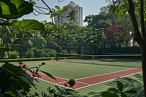 网球场活力健身素材