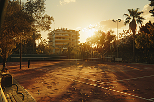 网球场健康体育素材