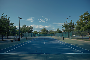 网球场体育健康素材