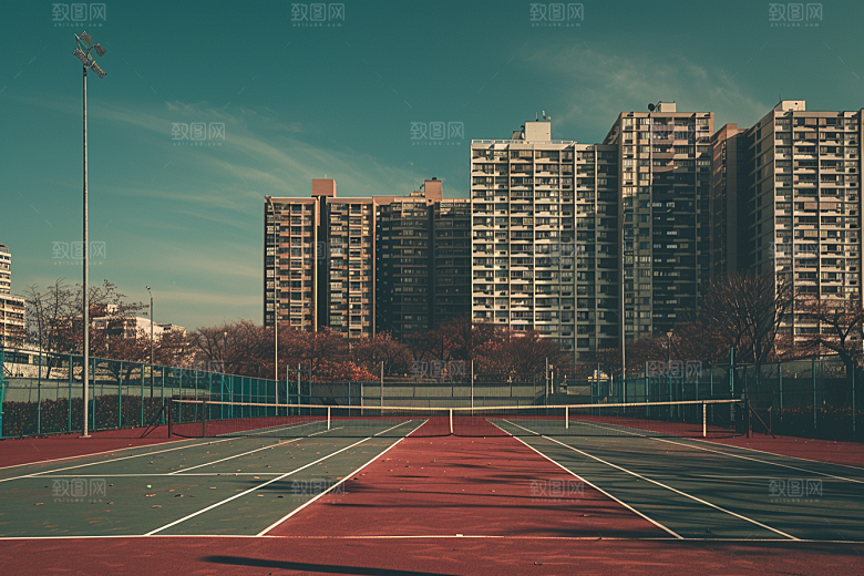 网球场高清健身素材