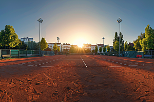 网球场健身健康素材