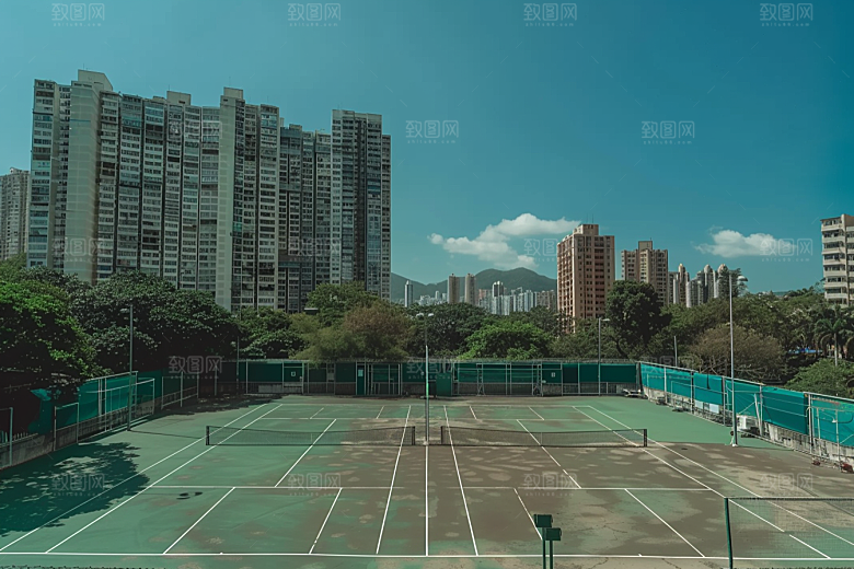 网球场阳光高清素材