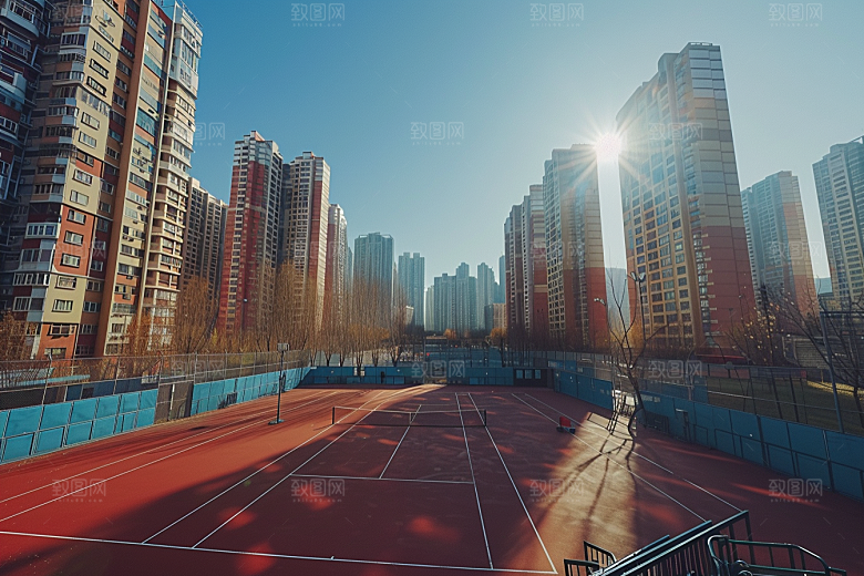 网球场体育阳光素材