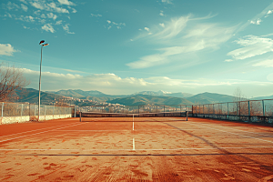 网球场运动场阳光素材