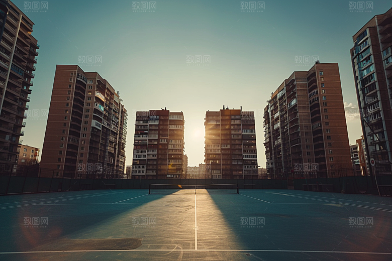 网球场运动场高清素材