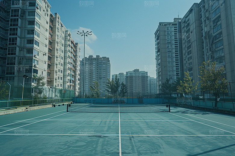 网球场运动场健康素材