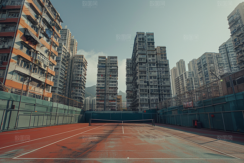 网球场环境体育素材