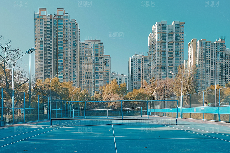 网球场健身活力素材