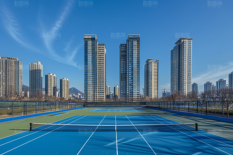 网球场运动场健身素材