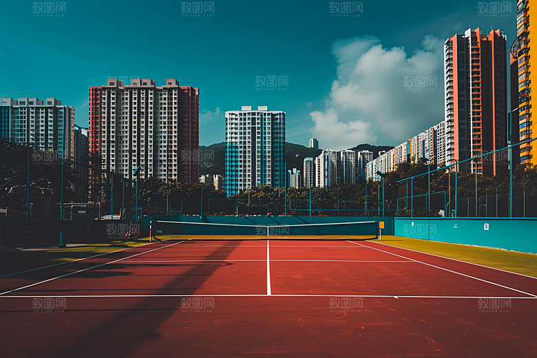 网球场阳光健身素材