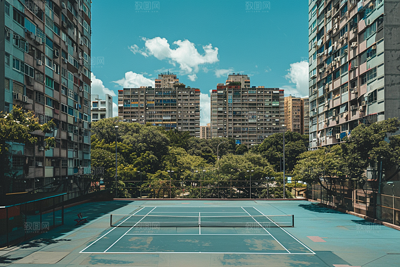 网球场阳光高清素材
