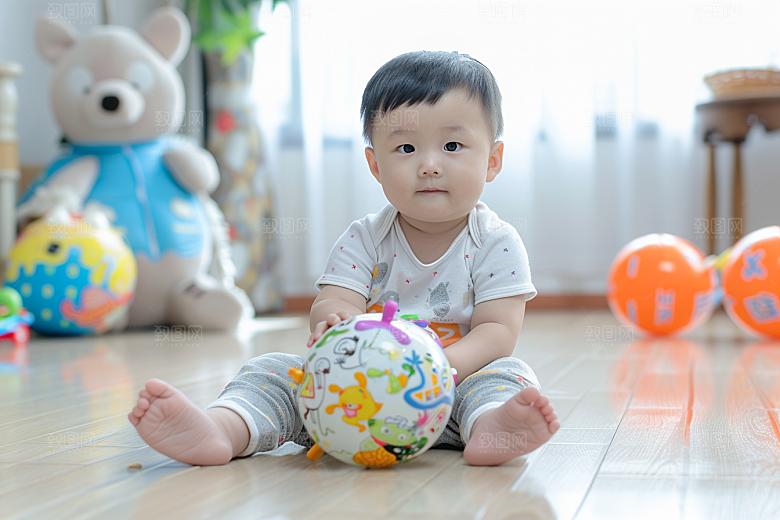 儿童积木搭建成长摄影图