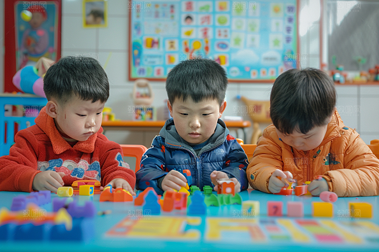 儿童积木高清益智摄影图