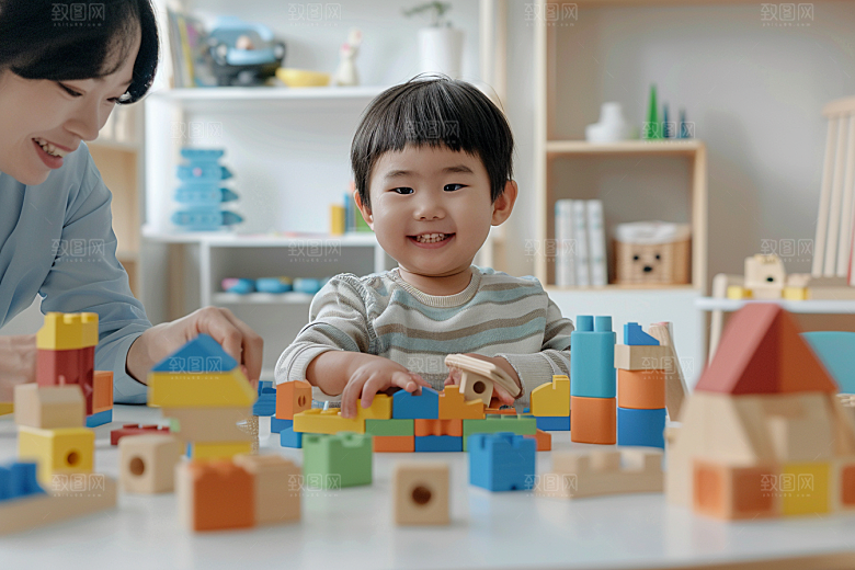 儿童积木高清搭建摄影图