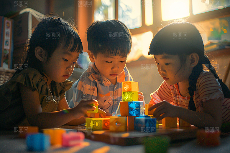 儿童积木孩童乐高摄影图