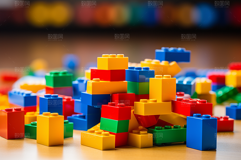 玩具乐高彩色童趣摄影图