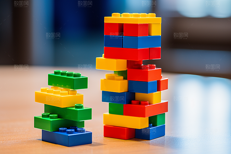 玩具乐高彩色塑料玩具摄影图