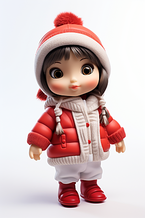 玩偶娃娃3D陪伴娃娃模型