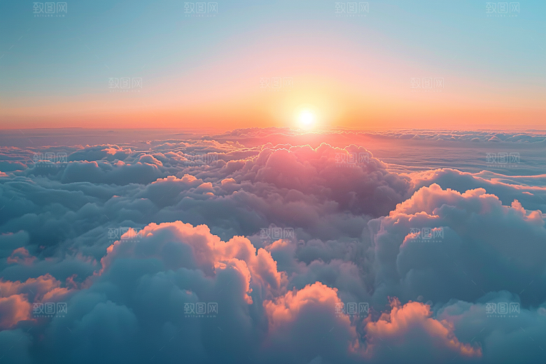 晚霞云层天空素材