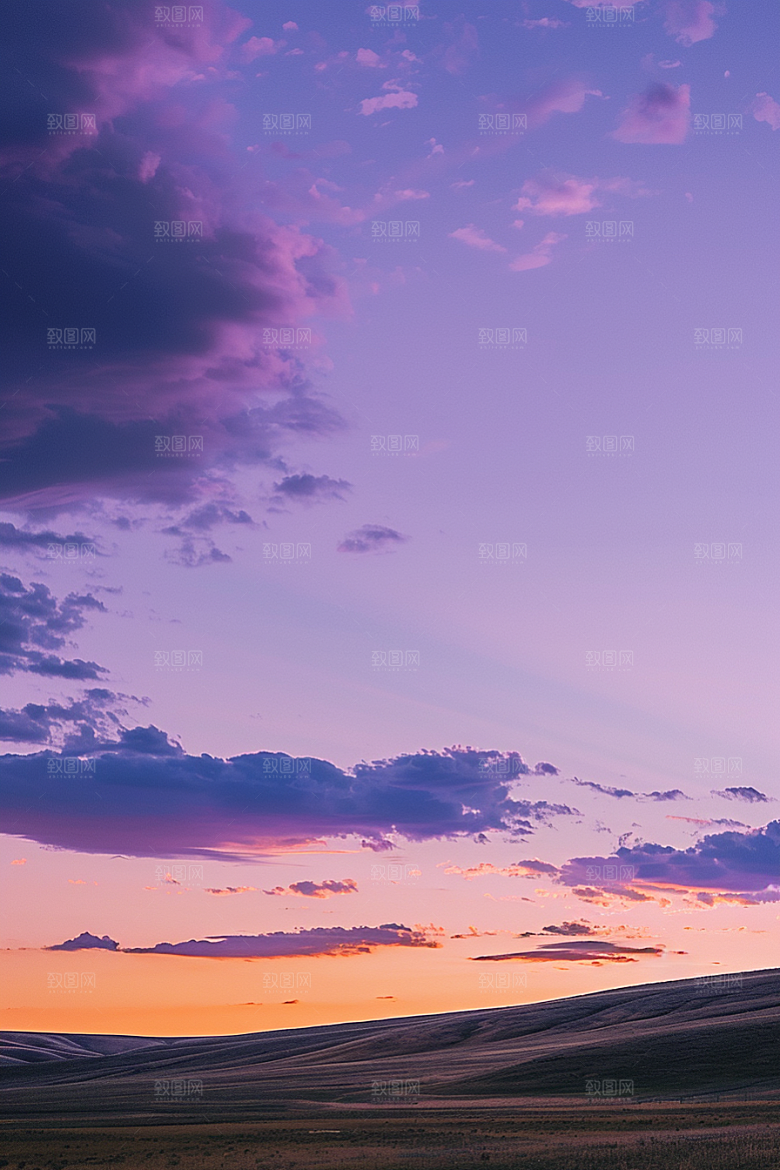 晚霞天空火烧云素材