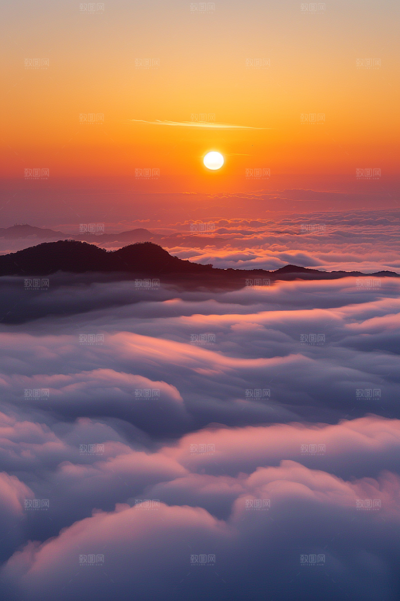晚霞景色天空素材