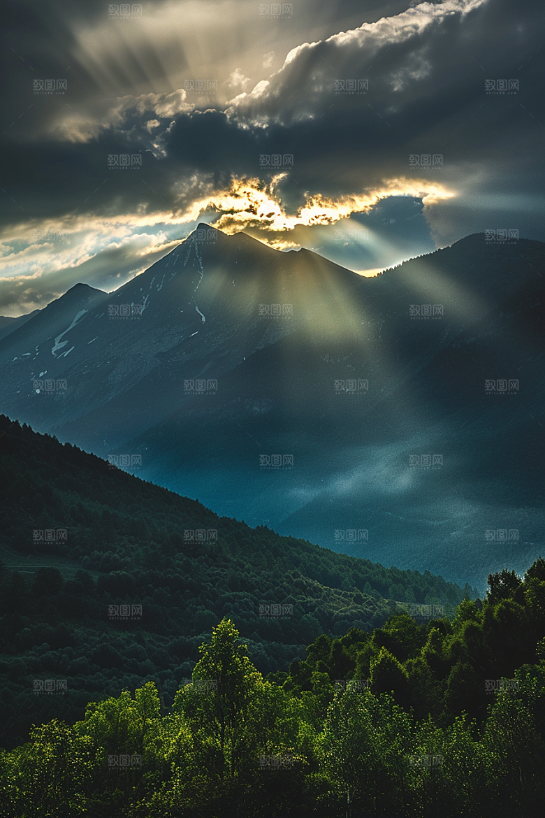 晚霞云层梦幻素材